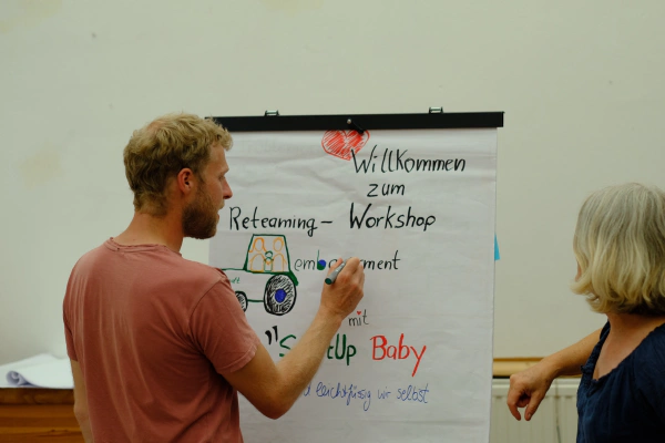 Reteaming-Workshop am Flipchart