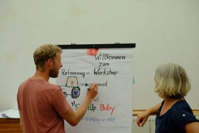 Reteaming-Workshop am Flipchart