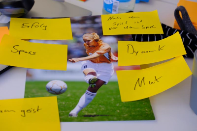 Coaching-Karten mit Zielen — Erfolg, Spass, Dynamik, Mut